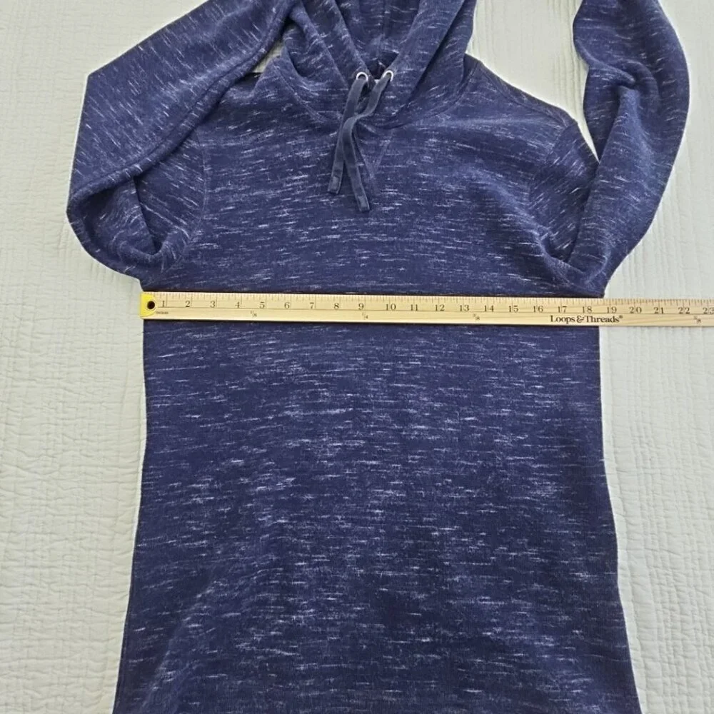 Banana Republic Waffle Hoodie Men's M Navy Blue Long Sleeve Drawstring‎ EUC LN